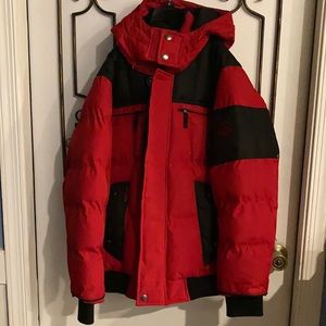 Boys winter coat size 14/16. Red and Black.firm price